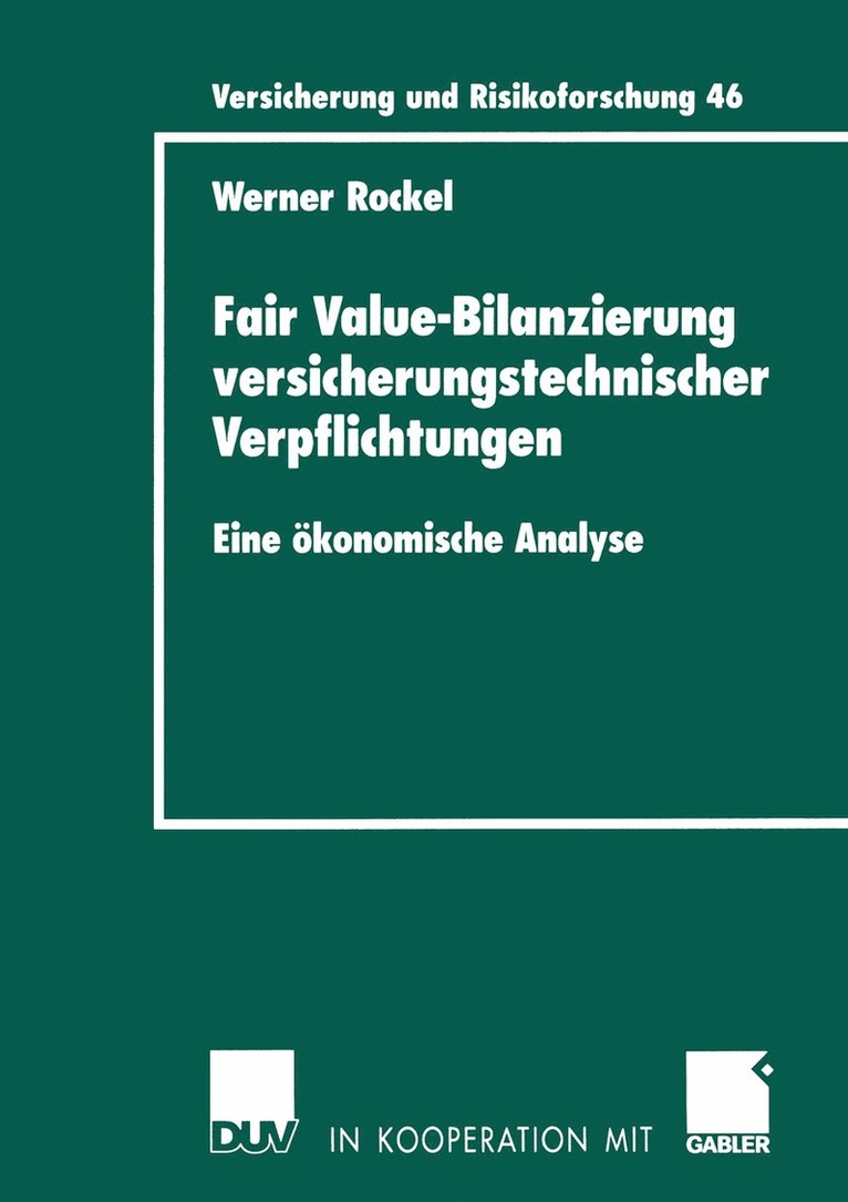 Werner Rockel - Fair Value-Bilanzierung versicherungstechnischer Verpflichtungen, Häftad