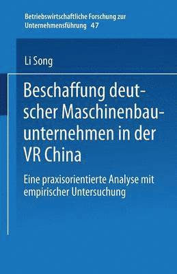 Beschaffung deutscher Maschinenbauunternehmen in der VR China 1