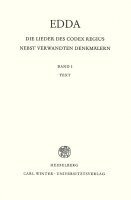 bokomslag Edda. Die Lieder des Codex regius nebst verwandten Denkmälern 01. Text