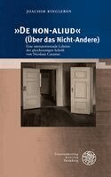 Joachim Ringleben - 'De NON-ALIUD' (Über das Nicht-Andere), Inbunden