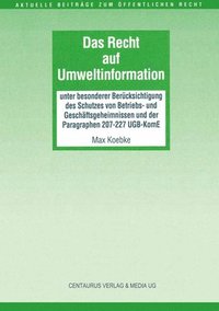 bokomslag Das Recht auf Umweltinformation