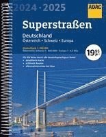 bokomslag ADAC Superstraßen Autoatlas 2024/2025 Deutschland 1:200.000, Österreich, Schweiz 1:300.000 mit Europa 1:4,5 Mio.
