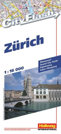 bokomslag Zürich City Flash Hallwag stadskarta : 1:15500