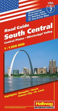 bokomslag USA South Central/Södra & centrala USA karta nr 7 Hallwag : 1:1,2milj