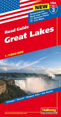 bokomslag USA Great Lakes/Stora sjöarna karta nr 3 Hallwag : 1:1milj