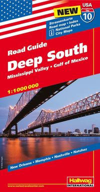 bokomslag USA Deep South/Södra USA karta nr 10 Hallwag : 1:1milj