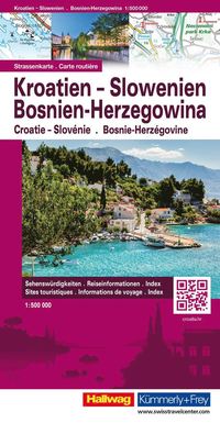 bokomslag Kroatien Slovenien Bosnien Herzegowina Hallwag : 1:500000