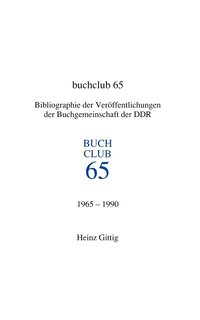 bokomslag Buchclub 65. Bibliographie