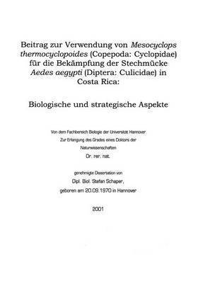 Beitrag zur Verwendung vo Mesocyclopsthermocyclopoides 1