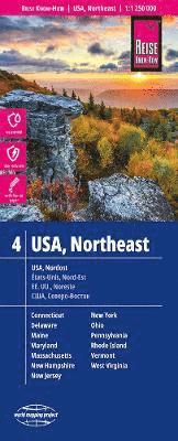 bokomslag Reise Know-How Landkarte USA, Nordost / USA, Northeast  (1:1.250.000) : Maine, Maryland, New York, Ohio, West Virginia, ...