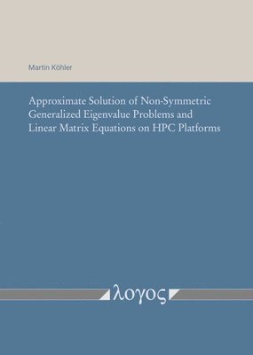 Martin Köhler - Approximate Solution of Non-Symmetric Generalized Eigenvalue Problems and Linear Matrix Equations on Hpc Platforms, Häftad