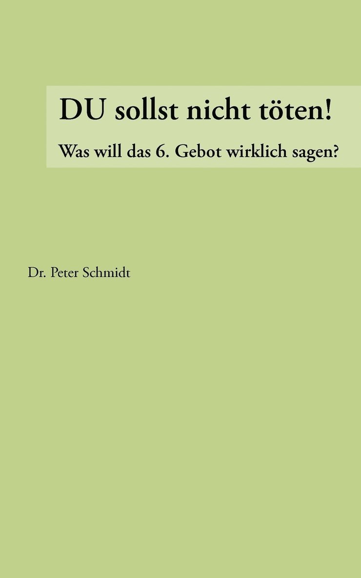 Du sollst nicht tten ! 1