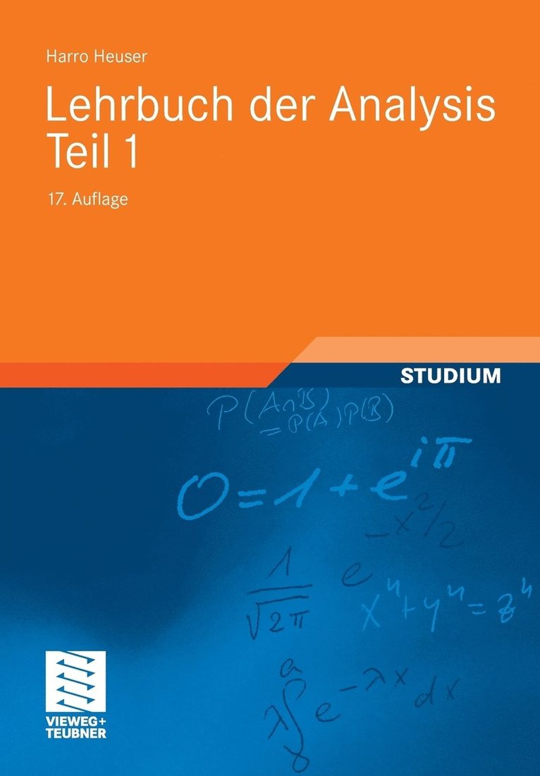 Lehrbuch der Analysis. Teil 1 1