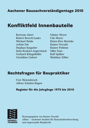 Rainer Oswald - Aachener Bausachverständigentage 2010, Häftad