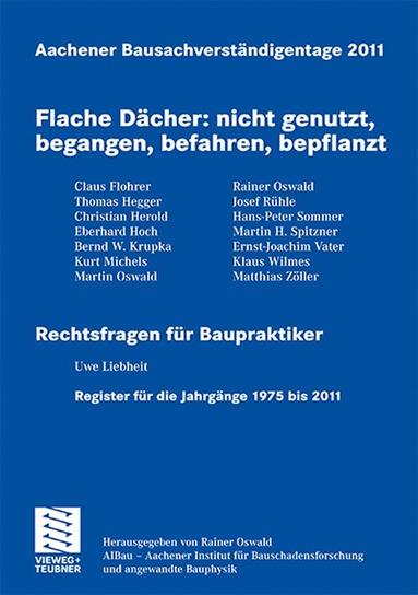 Rainer Oswald - Aachener Bausachverständigentage 2011, Häftad