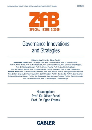 Oliver Fabel, Egon Franck - Governance Innovations and Strategies, Häftad