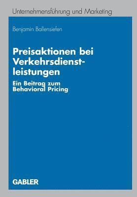 bokomslag Preisaktionen bei Verkehrsdienstleistungen