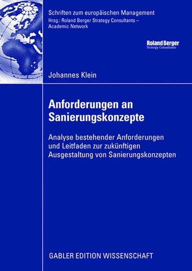 Johannes Klein - Anforderungen an Sanierungskonzepte, Häftad