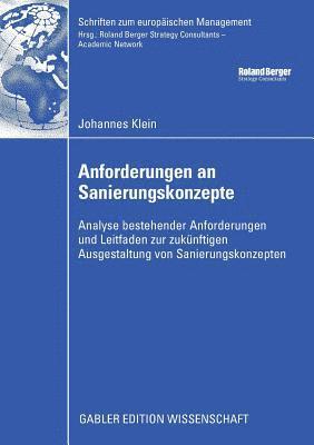Johannes Klein - Anforderungen an Sanierungskonzepte, Häftad