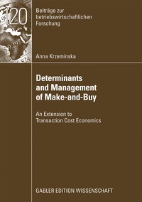 bokomslag Determinants and Management of Make-and-Buy