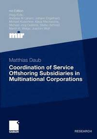 bokomslag Coordination of Service Offshoring Subsidiaries in Multinational Corporations