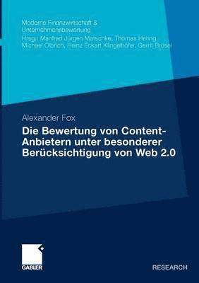 bokomslag Die Bewertung von Content-Anbietern unter besonderer Berücksichtigung von Web 2.0