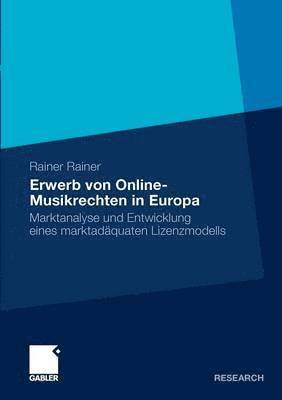 bokomslag Erwerb von Online-Musikrechten in Europa