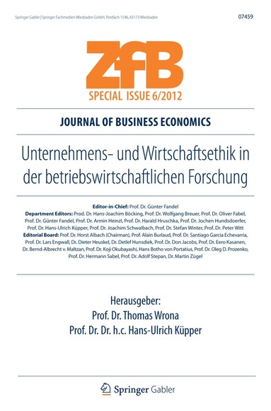 Thomas Wrona, Hans-Ulrich Küpper - Unternehmens- und Wirtschaftsethik in der betriebswirtschaftlichen Forschung, Häftad
