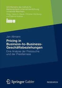 bokomslag Pricing in BusinesstoBusinessGeschftsbeziehungen