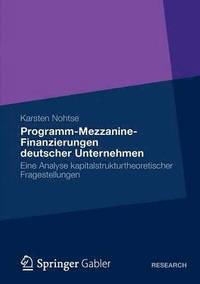 bokomslag Programm-Mezzanine-Finanzierungen deutscher Unternehmen