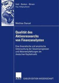 bokomslag Qualitat Des Aktienresearch Von Finanzanalysten