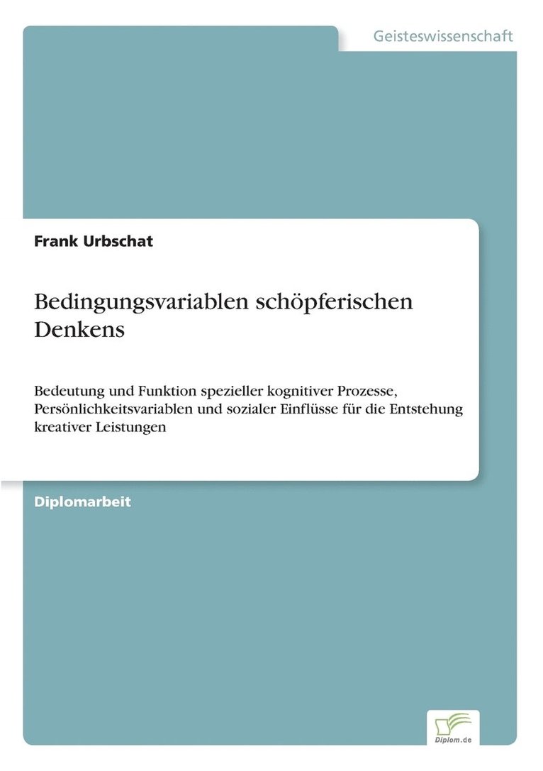 Bedingungsvariablen schpferischen Denkens 1