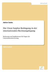 bokomslag Clean Surplus Bedingung in der internationalen Rechnungslegung