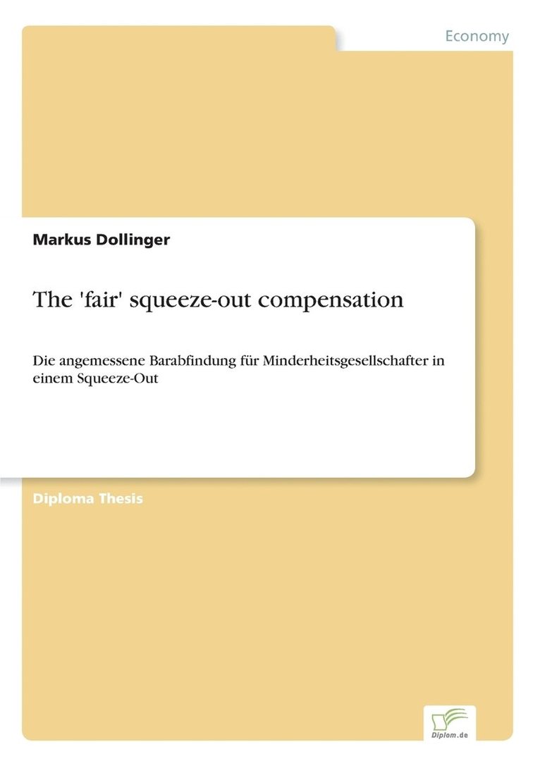 The 'fair' squeeze-out compensation 1