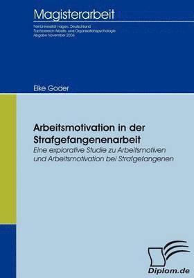 bokomslag Arbeitsmotivation in der Strafgefangenenarbeit