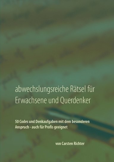 bokomslag Abwechslungsreiche Rtsel fr Erwachsene und Querdenker