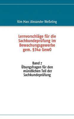 bokomslag Lernvorschlge fr die Sachkundeprfung im Bewachungsgewerbe gem. 34a GewO