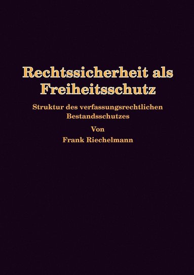 bokomslag Rechtssicherheit als Freiheitsschutz