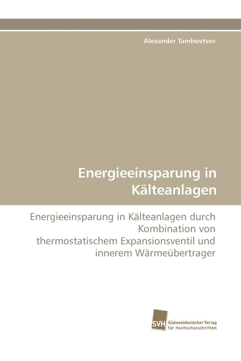 Energieeinsparung in Kalteanlagen 1