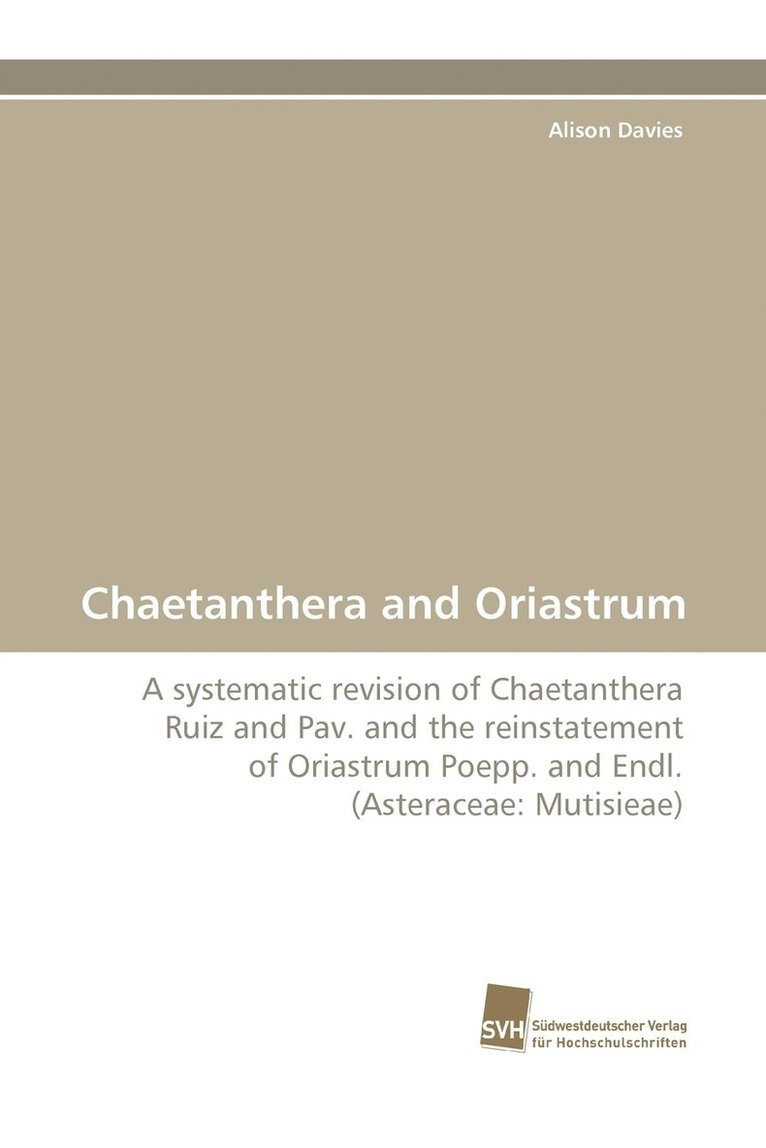 Chaetanthera and Oriastrum 1