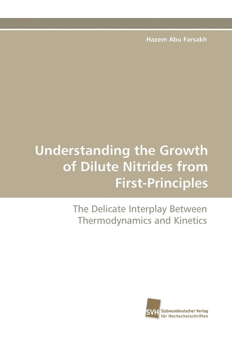 Understanding the Growth of Dilute Nitrides from First-Principles 1