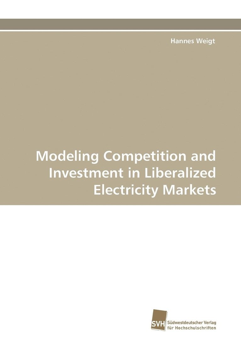 Modeling Competition and Investment in Liberalized Electricity Markets 1