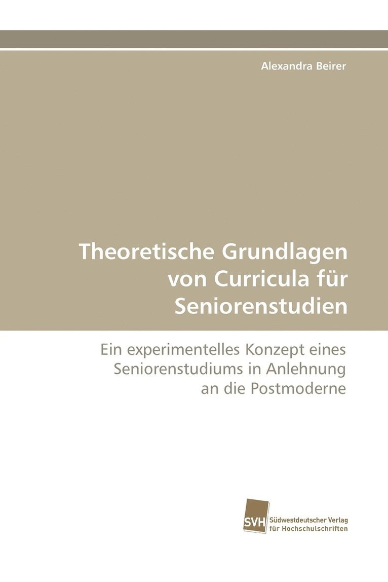 Theoretische Grundlagen Von Curricula Fur Seniorenstudien 1