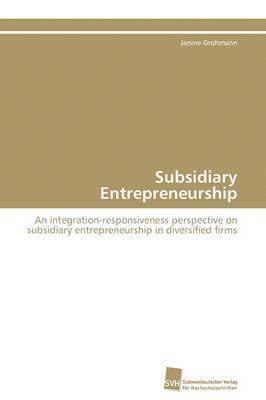 bokomslag Subsidiary Entrepreneurship