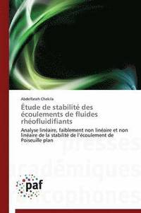 bokomslag Étude de Stabilité Des Écoulements de Fluides Rhéofluidifiants