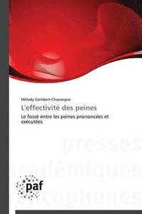 bokomslag L'Effectivité Des Peines