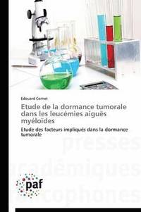 bokomslag Etude de la Dormance Tumorale Dans Les Leucémies Aiguës Myéloïdes
