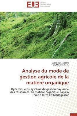 bokomslag Analyse Du Mode de Gestion Agricole de la Matière Organique