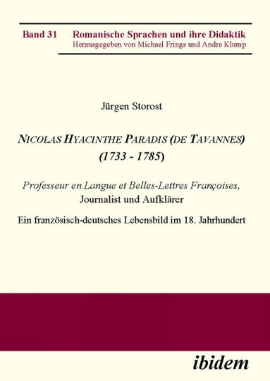 Jürgen Storost, Michael Frings, Andre Klump - Nicolas Hyacinthe Paradis (de Tavannes) (1733 - 1785), Häftad