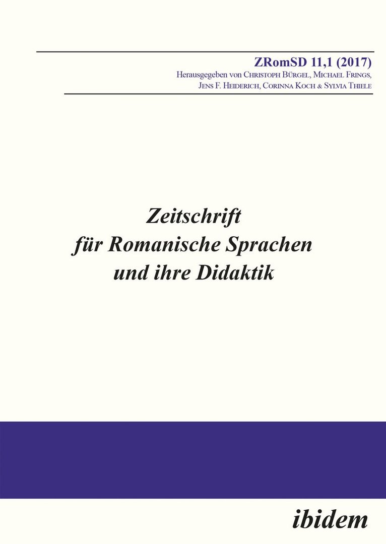 Zeitschrift fr Romanische Sprachen und ihre Didaktik. Heft 11.1 1